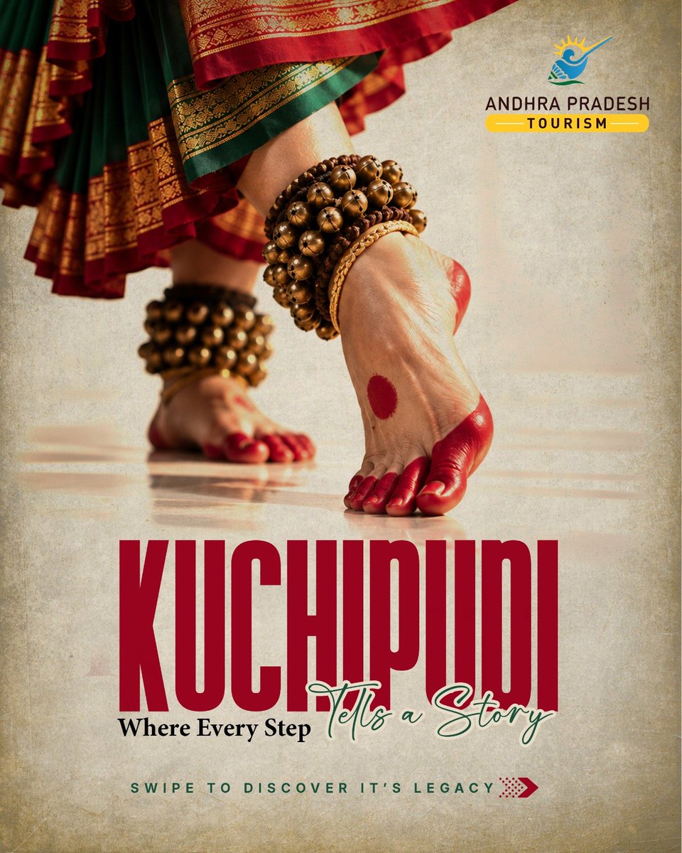 Tourism_AP's tweet photo. From Kuchipudi village in Krishna district to stages across the world, Kuchipudi continues to tell stories through rhythm, expression, music and movement. ✨
Discover the legacy of Andhra Pradesh’s iconic classical dance.
#Kuchipudi #AndhraPradeshTourism #ExploreAndhra https://t.co/RbM1SU2OYw