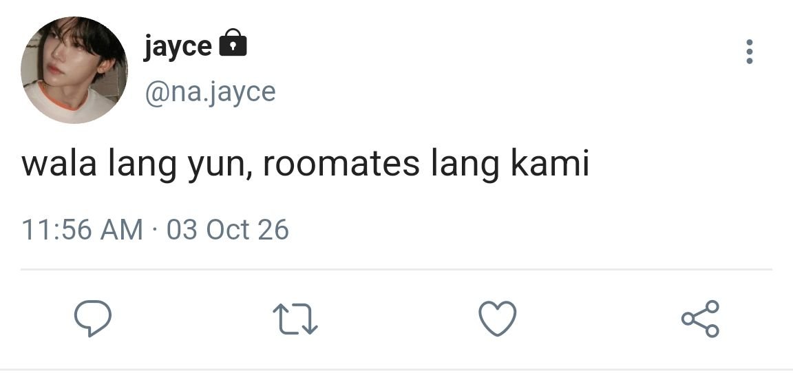 readerofyou's tweet photo. a #nahyuck filo au

— "roommate ko lang sya"

ang usapan ng magroommate na jayce at haze ay nauwi sa isang halik na babago sa lahat.... https://t.co/QO2p86cQ6u