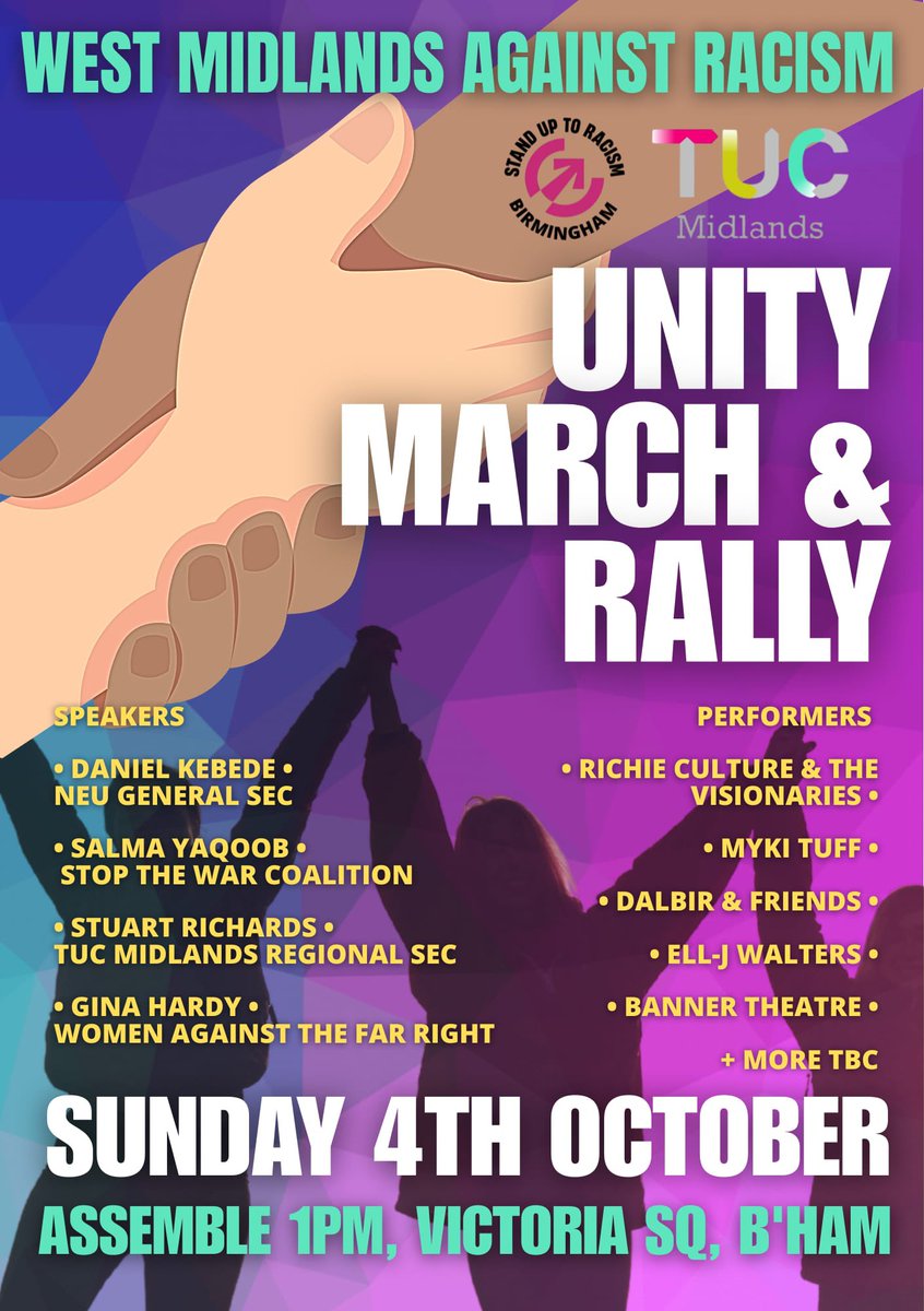 AntiRacismDay's tweet photo. On the 90 anniversary of Cable Street solidarity to all marching in London - &amp; in Birmingham today.

Then &amp; now we need unity against racism &amp; the far right. 

They shall not pass. https://t.co/7I8SEnVblV