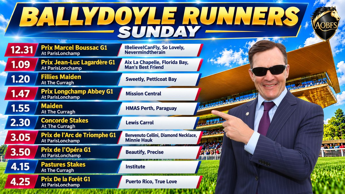 aobrienfansite's tweet photo. Busy Day for Team Ballydoyle https://t.co/7NxZCJArMM