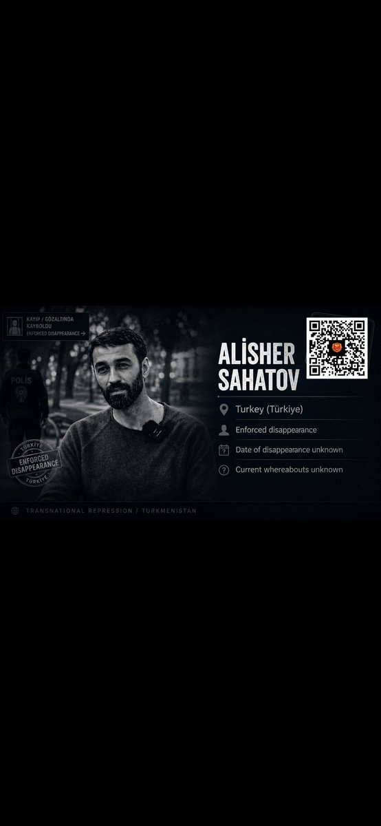 GAltibay1's tweet photo. Помогите,моего мужа похитили! Он считается насильственно исчезнувшим! Помогите его вернуть! Помогите, чтобы провели прозрачное независимое расследование! Транснациональные репрессии это преступление! Алишера дома ждут четверо детей!!! @EU_Commission @Turkmenistan @WhiteHouse @vonderleyen  @OSCESecGen
@kajakallas  @TrumpDailyPosts @hrw