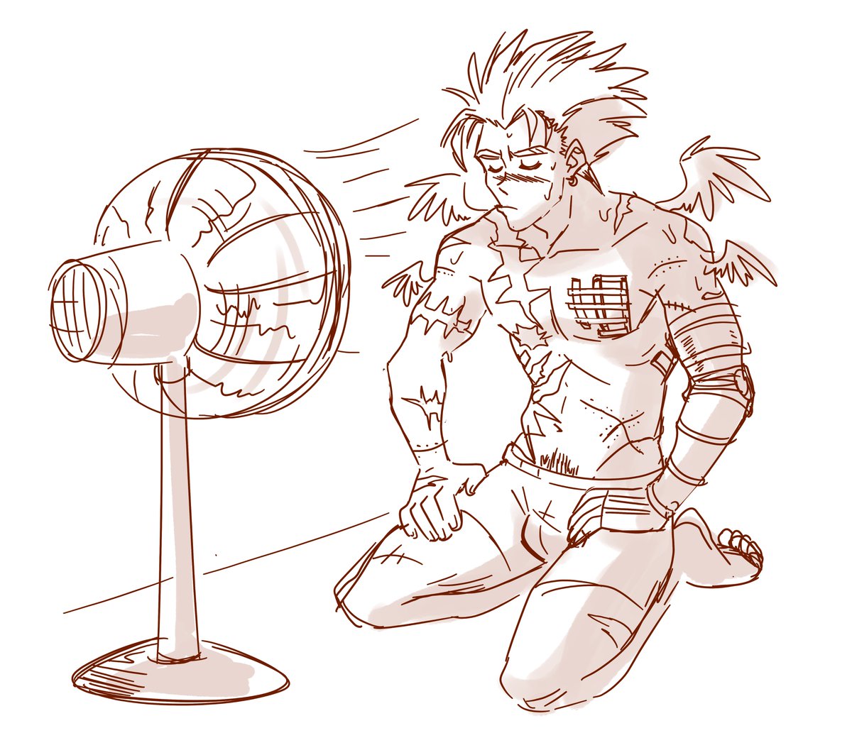 Frost_Strix17's tweet photo. Vash sufriendo del calorón igual que yo ;w; https://t.co/t92F8YZzEd