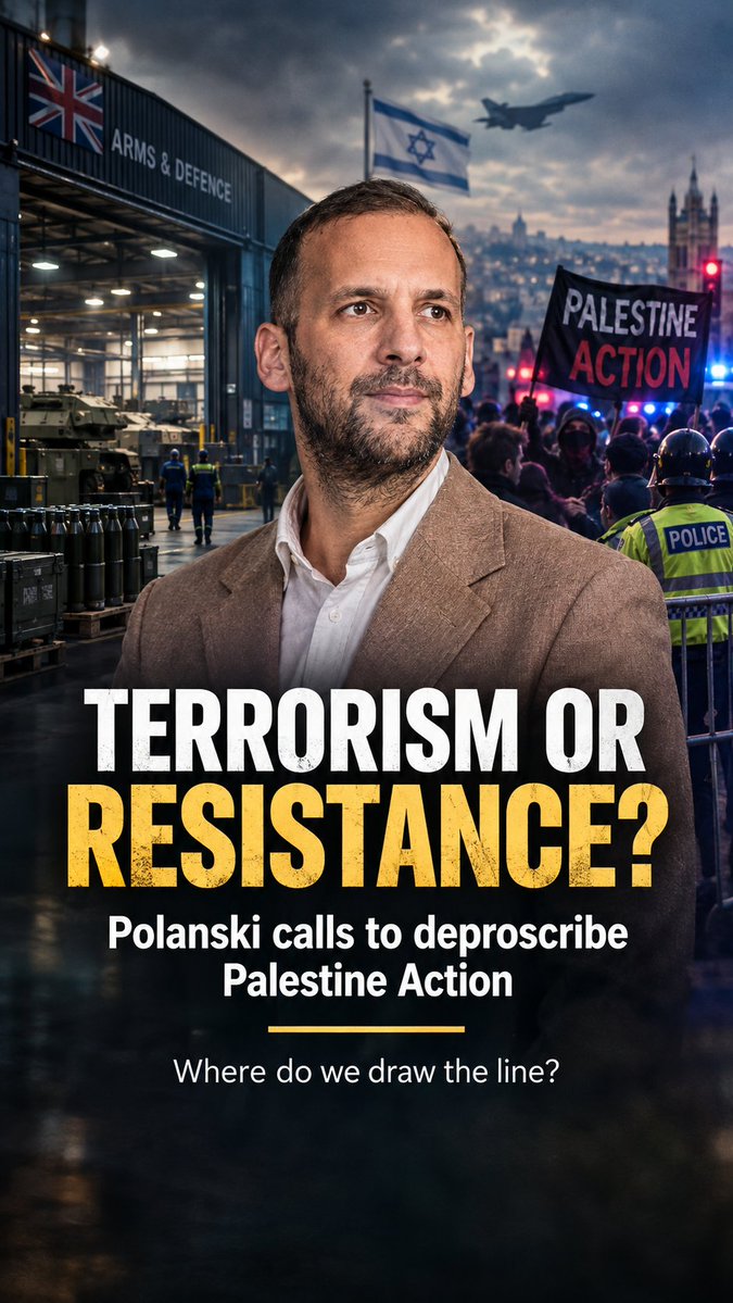 Dalia__2000's tweet photo. When a factory supplies weapons to #Israel, does attacking it constitute terrorism or resistance against Genocide?
Do such “terrorist organisation” labels risk distracting attention from those responsible for the underlying crimes?
#PalestineAction #UKPolitics #ArmsTrade #Gaza https://t.co/pyRSVaNPNg