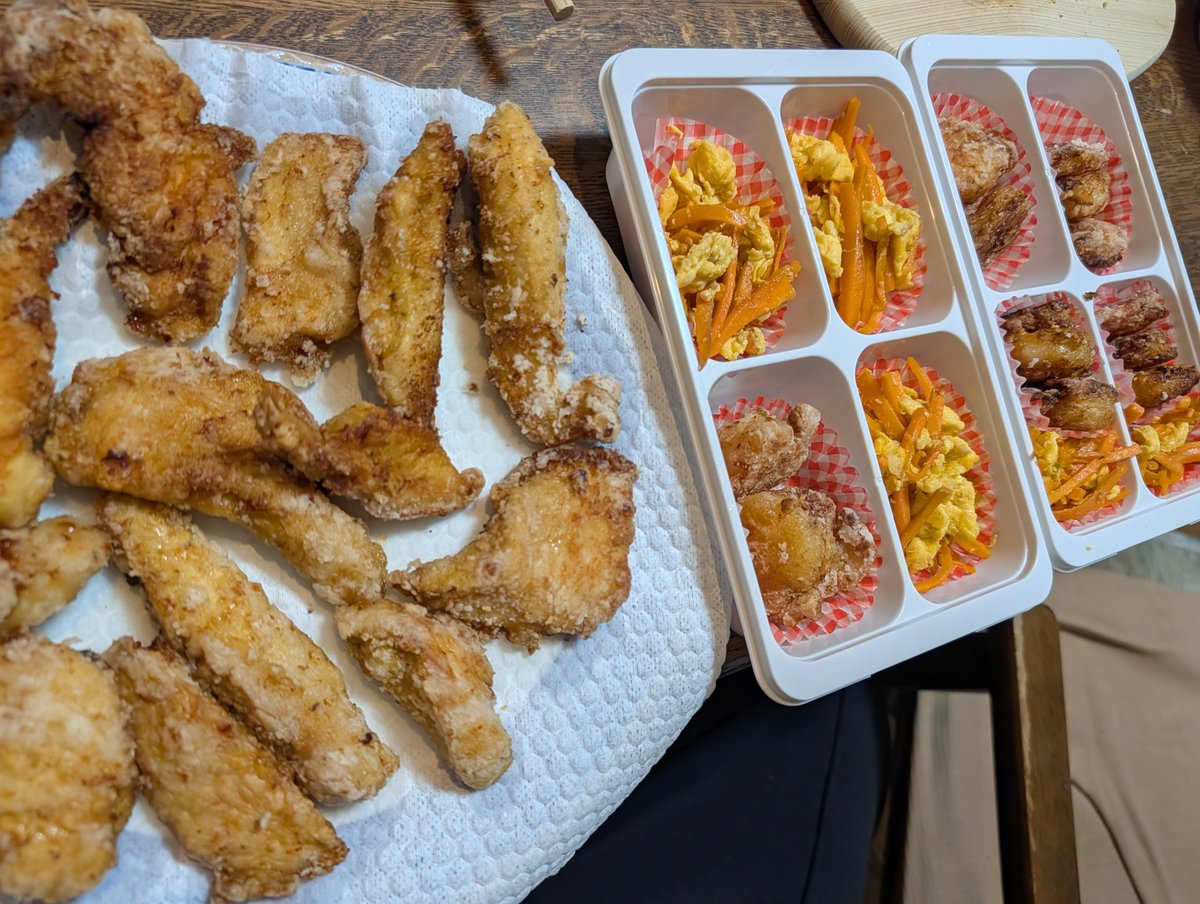rabbit_box's tweet photo. 前まで一括で冷凍してたけど最近は小分けにするようにしてる　何が正解かはわからないけど…やたらと茶色いお弁当 https://t.co/ZwiUM6y5kX
