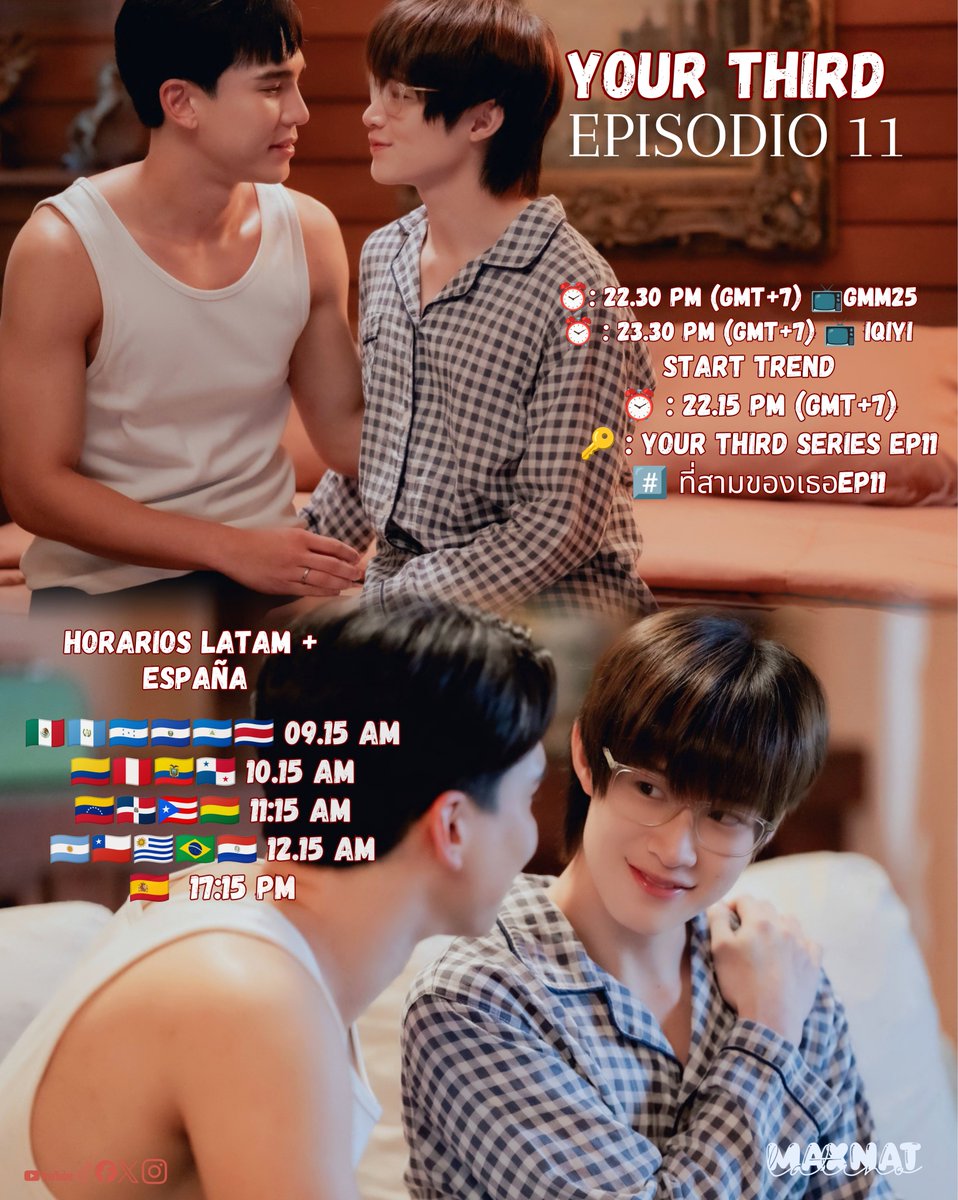 MaxNatLatino's tweet photo. Ya llegamos al episodio 11 y tenemos boda😭💍 🍊✨️💫

Les recuerdo horarios de Latam+ España del EP11 de #YourThirdSeries 

🇲🇽🇬🇹🇭🇳🇸🇻🇳🇮🇨🇷 09.15 AM
🇨🇴🇵🇪🇪🇨🇵🇦 10.15 AM
🇻🇪🇩🇴🇵🇷🇧🇴 11:15 AM
🇦🇷🇨🇱🇺🇾🇧🇷🇵🇾 12.15 AM
🇪🇸  17:15 PM

Start Trend  
🗓 04/10/26
⏰ : 22.15 PM (GMT+7)
🔑 : YOUR THIRD SERIES EP11
#️⃣ ที่สามของเธอEP11

#ที่สามของเธอSeries
#MaxNat #natasitt #mmaxmax 

@natasittttt @mmaxmaxxxx @YourThirdSeries