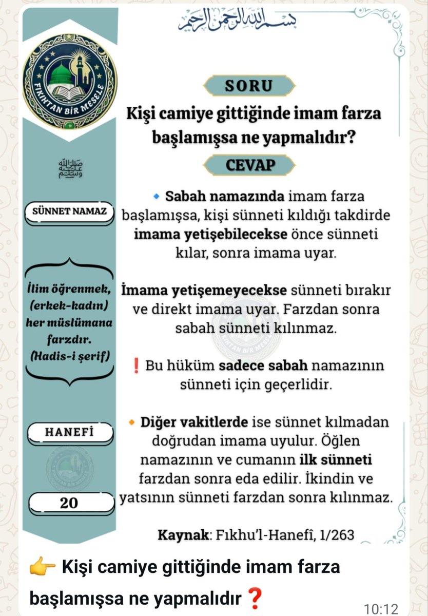 ediptademir3's tweet photo. İbn-i Abidin'e göre yatsının sünneti namazdan sonra kılınır https://t.co/evVfGUWh7D