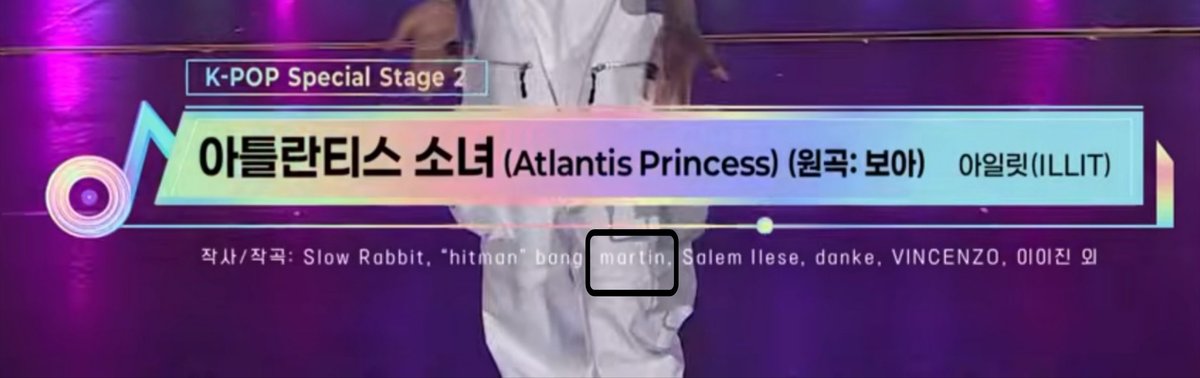 eomcoertis's tweet photo. Just found out that Martin also worked on with the music production of ILLIT's cover of Atlantis Princess (Original by BOA) last 2024 🥹 for Music Bank 2024 Global Festival 🫪 

He is seriously amazing https://t.co/AgXS4OelfW