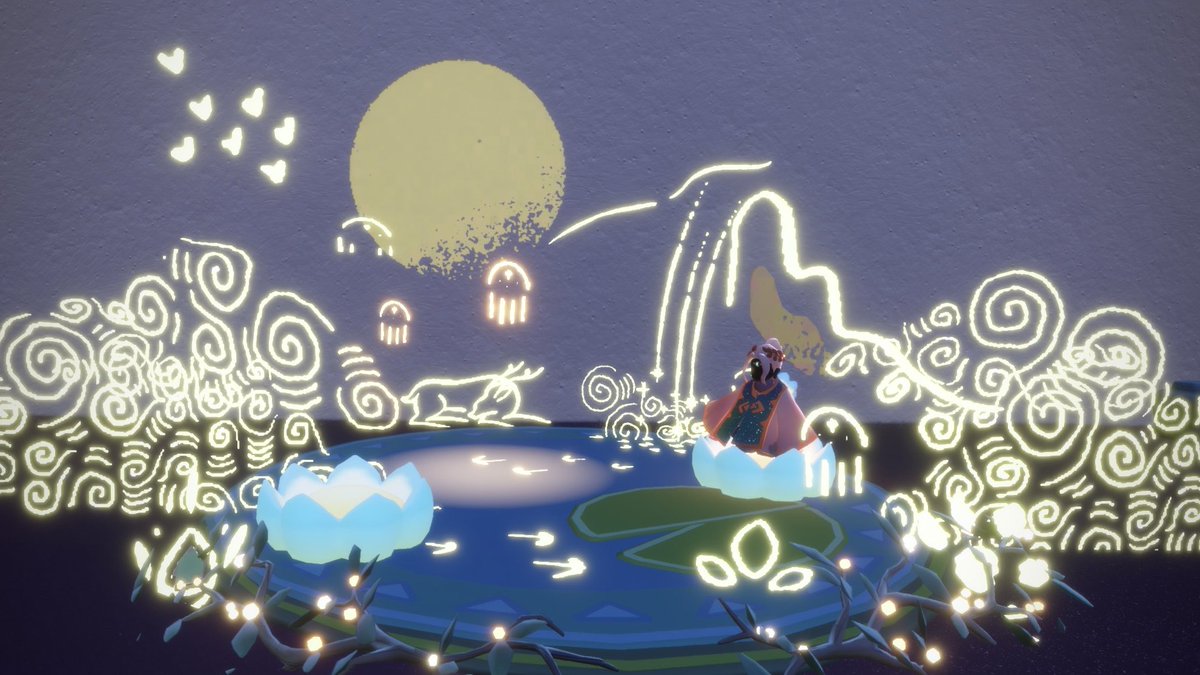 sky_haniko's tweet photo. 月夜の泉
飛び出す壁画むずかし！😭
 #Sky月灯り壁画 https://t.co/5nA6AUtPOF