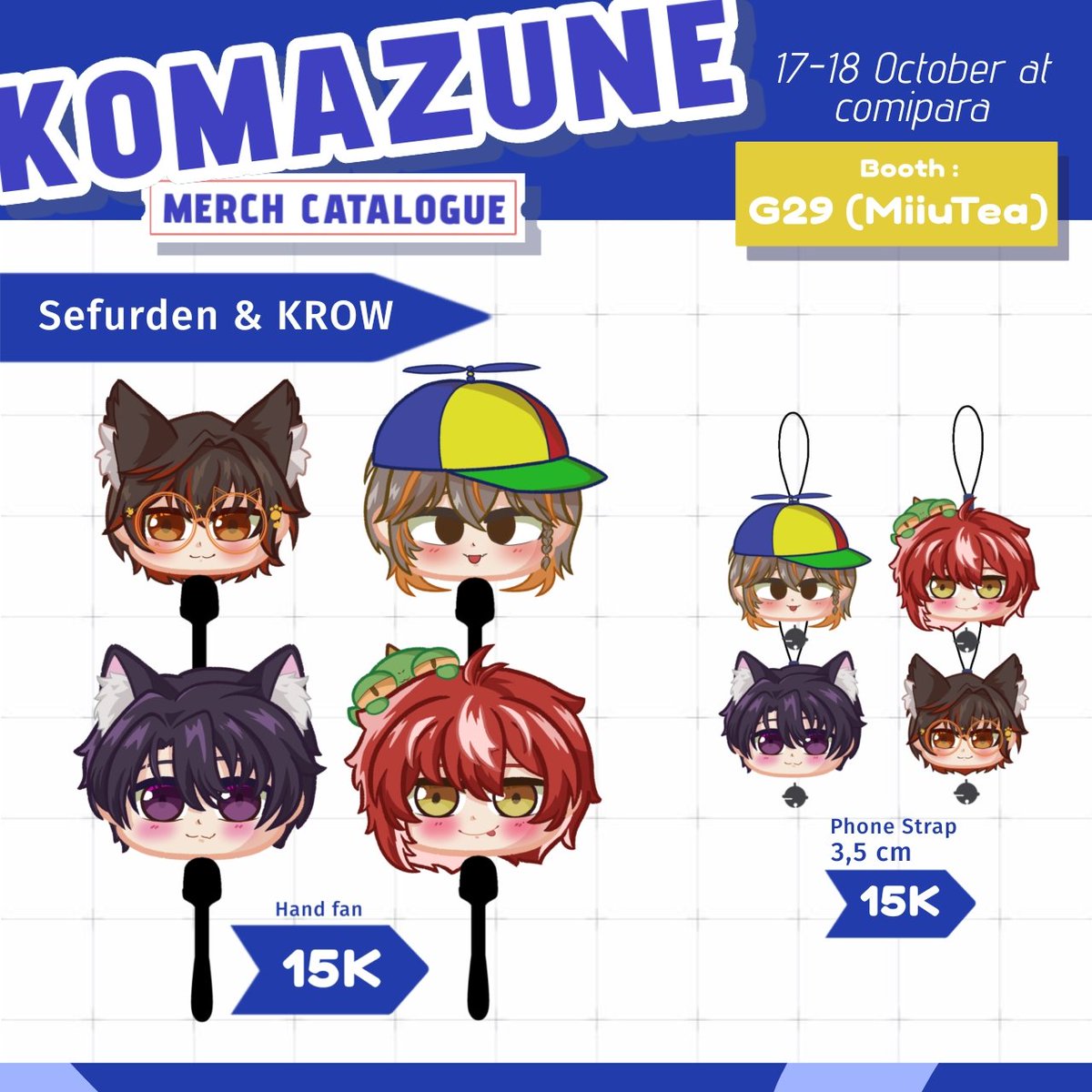 ZuneShota's tweet photo. ✨ Comipara7 Merch by KOMAZUNE (┛✧Д✧))┛

📍 Booth : G29 (MiiuTea)
🎨 Fandom : FGO, Pandavva, Sefurden, KROW
📅 Pickup : 17–18 October 2026
📌 Pickup location : JEC

🔗 Mail Order / Pre-Order form : 
https://t.co/ddABKZA3xy

#comipara7 #cmpr7 #FGO #pandavva #sefurden #krow https://t.co/ju6wkUAJqm