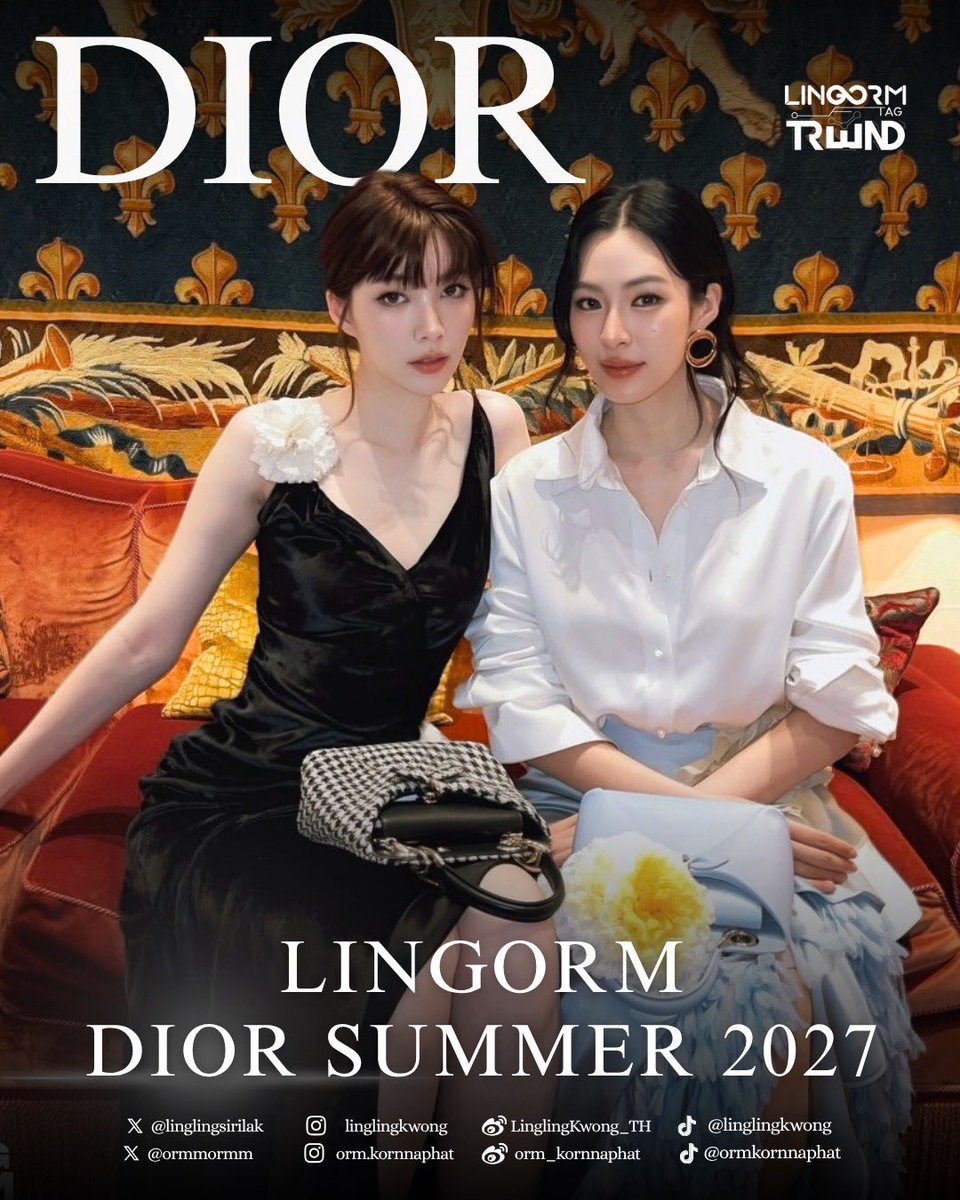 lonongnub_trend's tweet photo. Every element adds to the fashion impact. Lingling Kwong and Orm Kornnaphat with Dior Summer 2027 at PFW. Everything starts with the floral accents. 🌸✨

#LingOrmDiorSummer27 #LinglingKwong #OrmKornnaphat  #LingOrm #Dior #DiorSummer27 #PFW https://t.co/8PeRrG8wQC