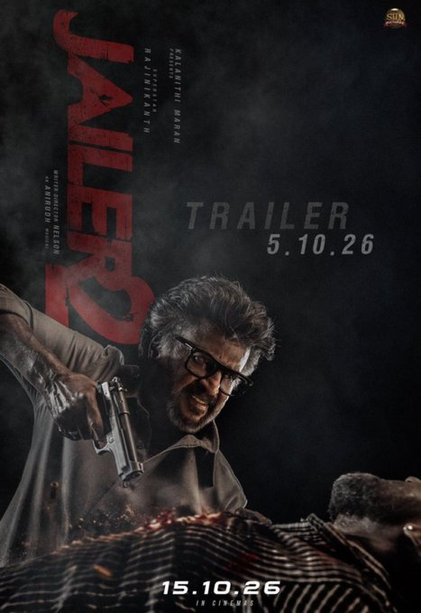 Theframefilms's tweet photo. A #Framefilms Update:π¬
The Trailer of #Jailer2 will be on the 05.10.26 by tomorrow.
@rajinikanth @Nelsondilpkumar @sunpictures
In Cinemas 15.10.26 ποΈ https://t.co/gWr76C3qFM