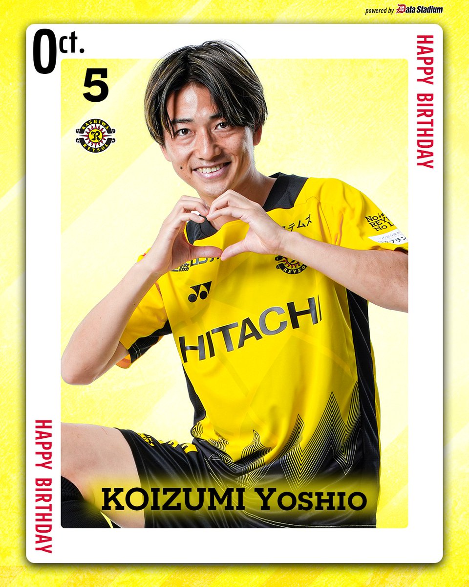 REYSOL_Official's tweet photo. ＼🎂HAPPY BIRTHDAY🎂／
今日10/5は #小泉佳穂 選手、30歳の誕生日です！
ずば抜けたサッカーIQとテクニック、そして熱い闘志でレイソルを勝利に導くMF！これからも、ロレンソで嬉しそうに飛び跳ねるヨシオがたくさん見られますように！
おめでとう、ヨシオ🎉🎉🎉

#柏レイソル #NoREYSOLNoLIFE https://t.co/d8l2n7MT05