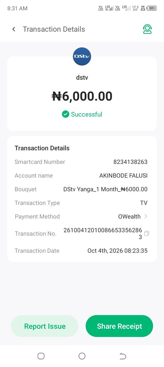falusi87347's tweet photo. Please activate my Yanga package 

8234138263
I just made payment
@DStvNg https://t.co/H8oG7dvwhz
