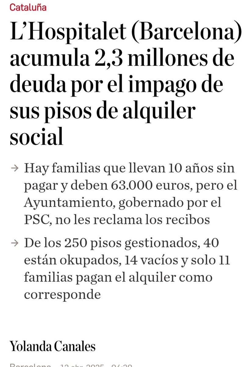 Jomaca18's tweet photo. Las viviendas públicas suelen quedar en manos de clanes y de otros tipos de vulnerables profesionales. Con paguita y vivienda gratis, ¿quién quiere dejar de serlo?
Los políticos son refractarios a los desahucios porque dan muy mala imagen y al fin y al cabo las viviendas públicas no son de nadie, como afirmó Carmen Calvo, ministra de Cultura de Zapatero, refiriéndose al dinero público