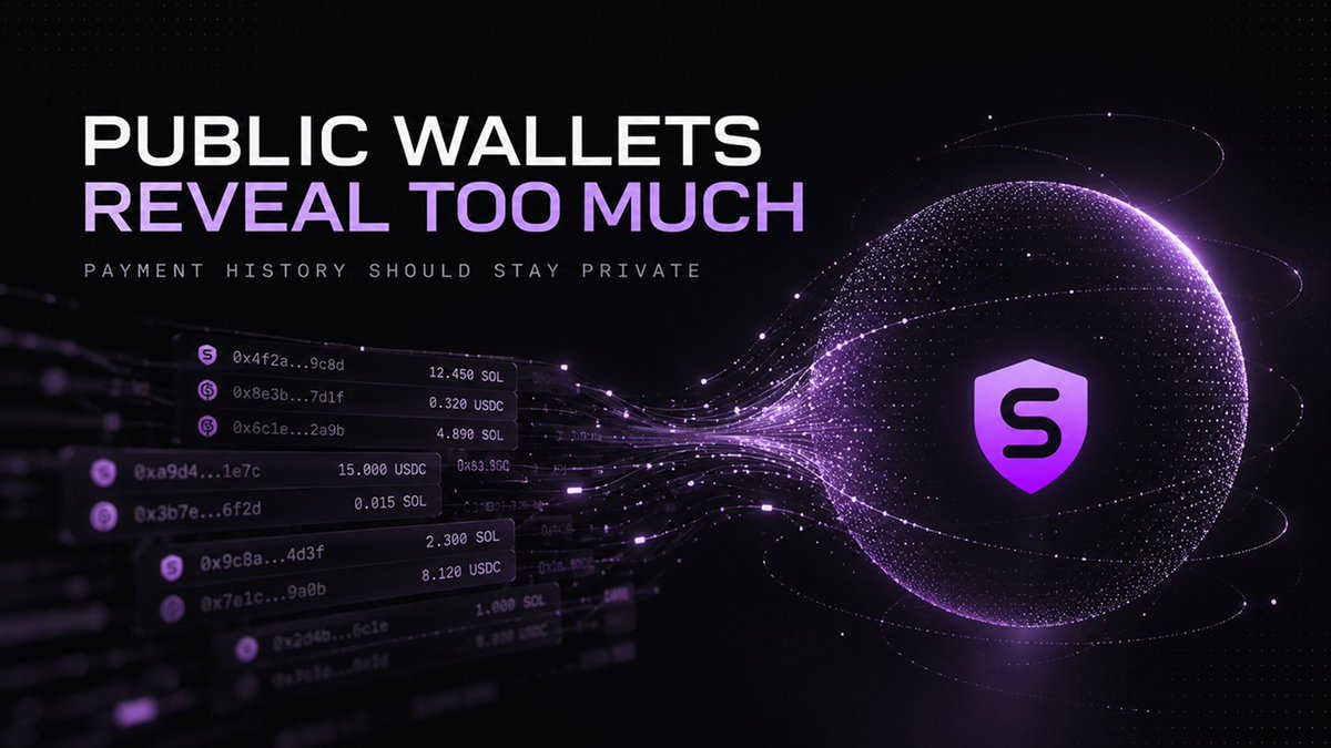 SpectralPay's tweet photo. A public wallet can become a permanent financial profile.

Once an address is linked to you, balances, transfers, counterparties, and transaction history can be analyzed from an open ledger.

Spectral is designed around private balances and proof-based authorization, so everyday financial activity does not need to live inside a publicly readable account.

Your payment history should not be public infrastructure.