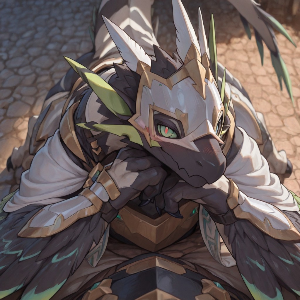 KzayronArt's tweet photo. #Shult #Dragon #Scalie #Furry #ScalieArt #FurryArt #CreatureDesign #FantasyArt #Armor #CharacterDesign #GreenEyes #Anthro #NonHuman #Beast #AIArt https://t.co/WQ1ZqBrw8S