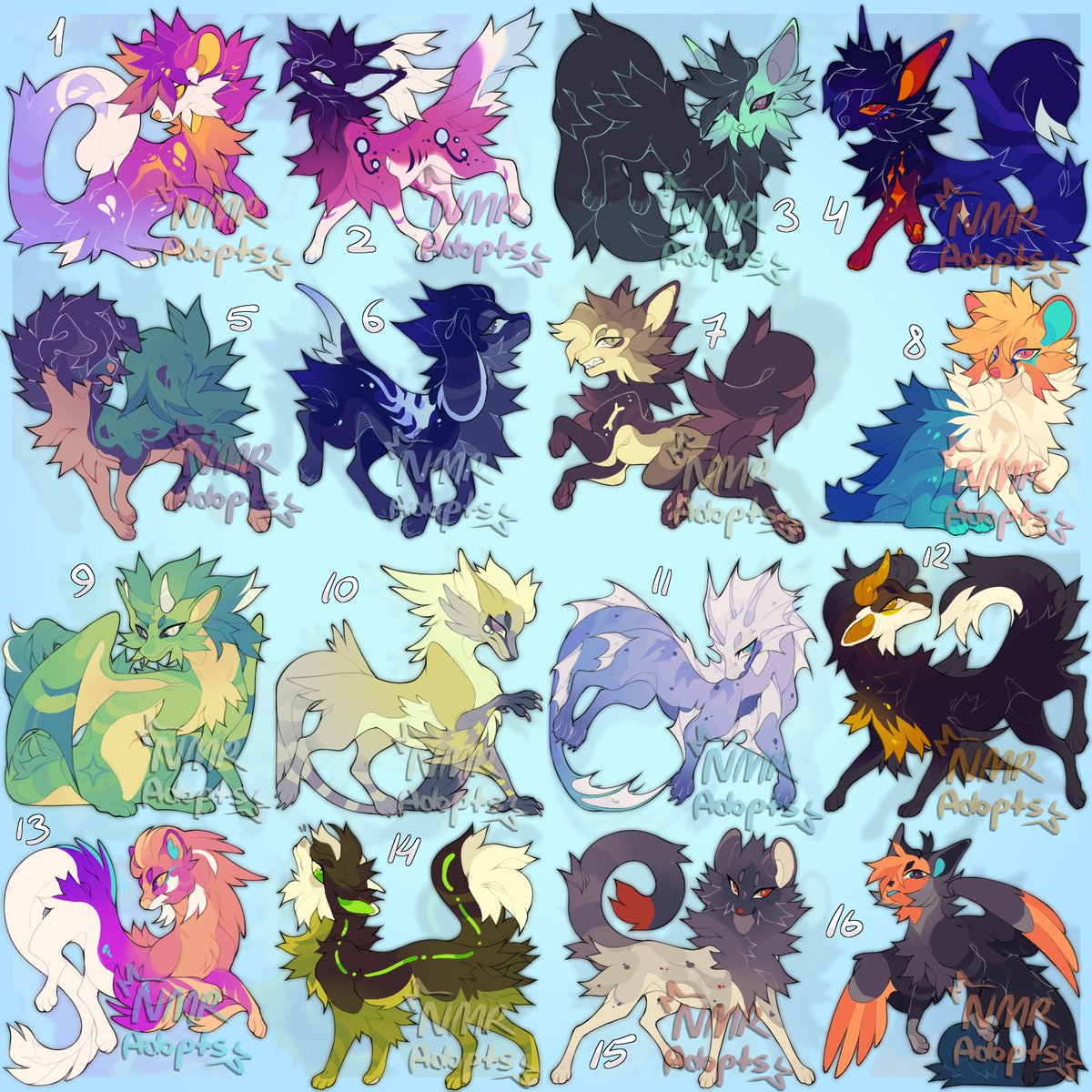 NMRplace's tweet photo. $10 each
Payment via Paypal or Lavatop Payment must be made within 24 hours After payment character sent as png files or via Toyhouse No holds
#adopt|#adopts|#feline|#canine|#dragon|#cat|#dog|#characterdesign https://t.co/m9FgMwJUIP