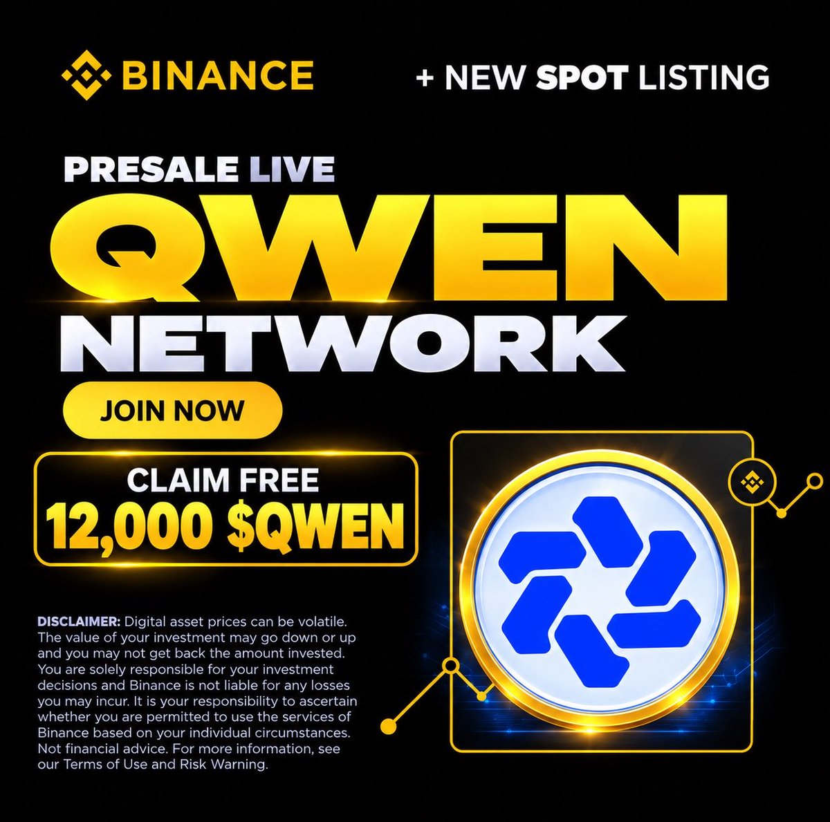 QwenNetwork's tweet photo. 🚨QWEN网络预售现已上线！🚨

🔥Qwen Network — Solana上的AI × Web3

🚀币安的Qwen启动台

💎预售详情：

🪙 1 SOL = 500,000 $QWEN

💰最低购买量：0.3 SOL

🌐访问官方预售网站：

https://t.co/C7BrpPKR4v

⚡在预售结束前确保您的$QWEN分配！

#QWEN #QwenNetwork #Solana #Crypto #Presale https://t.co/B8ClhH5zay