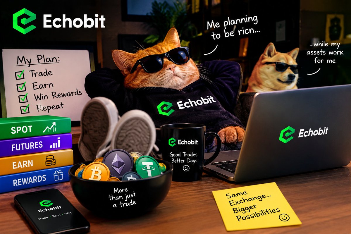 _obojr's tweet photo. I’ve been using @EchobitExchange with a different mindset lately.

Not just as another exchange to buy and sell assets, but as a platform that actually gives traders more ways to make their capital work.

From Spot trading to Futures, Echobit Earn, and regular trading campaigns, there’s always something happening beyond simply placing an order.

What stands out to me is the combination of trading opportunities and rewards.

You can trade major assets, explore earning products, participate in competitions, and take advantage of different campaigns without constantly jumping between platforms.

The Echobit Earn section is especially interesting for anyone holding assets that would otherwise just sit idle. Instead of letting your BTC, ETH, or USDT do nothing, you can explore available earning opportunities and put that capital to work.

And for active traders, the platform continues to run campaigns with real incentives, including futures competitions and trading bonuses.

I’m not saying every feature will fit every trader.

But if you’re looking for an exchange that combines trading, earning, and rewards in one ecosystem, Echobit is definitely worth putting on your radar.

Trade smart.
Make your assets work.
Keep exploring what’s possible with @EchobitExchange .