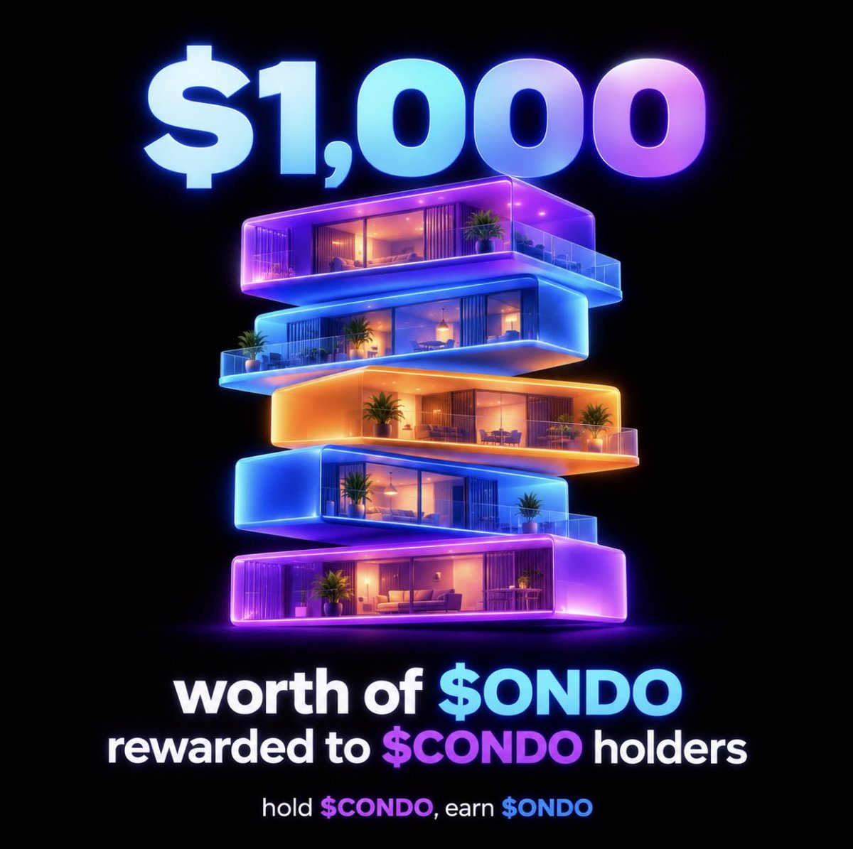 CONDOonSol's tweet photo. ondo condo 🏢

usually you pay the condo.
this one pays you.

$1,000 worth of $ONDO rewarded to holders in just 24h

thanks @LaunchOnSF