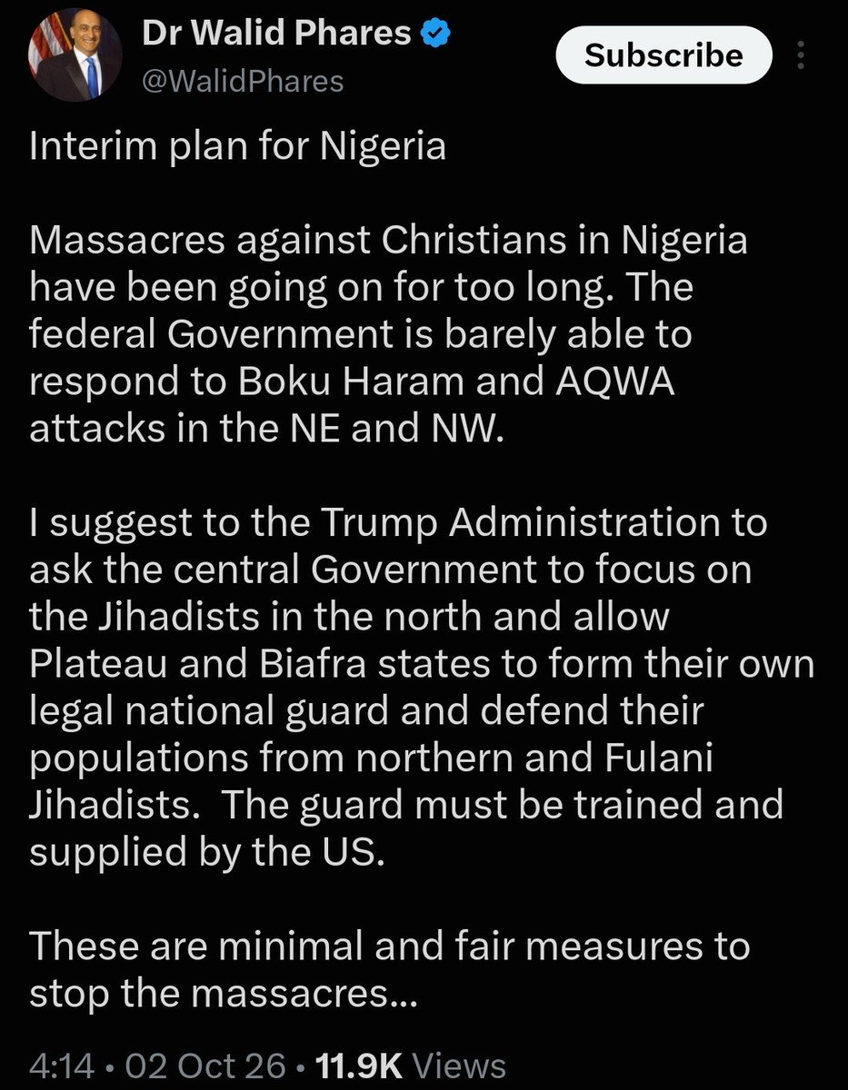 OCCPriceless's tweet photo. If AVID is not a useless organization, then it should be clamouring for, and actively sponsoring, exactly what Dr Phares is calling on the U.S. Government to do.

Instead, they sit comfortably in America while promoting the extermination camp called Nigeria and selling the illusion of an “Igbo President,” while the good people of Biafra continue to be sent to their early graves.

The Nigerian regime continues to illegally occupy our homeland while our people face rape, killings, persecution, and other grave abuses. Yet what exactly has the useless AVID done to stop any of it?

You people, including Mike Arnold (@MikeArnoldTruth), are a bunch of useless old men who cannot even do anything meaningful to secure an end to Mazi Nnamdi Kanu’s continued illegal detention and torture, yet you parade yourselves around as though you have the answers to the Biafran question.

Shame on you, Aloy Ejimakor. Shame on Mike Arnold. And shame on whoever wrote that useless letter you are now shamelessly parading around.

If you are unhappy with what I have said, go to court.

A bunch of useless clowns.

God bless the United States of Biafra and God bless the United States of Biafra Government @USBGovernment