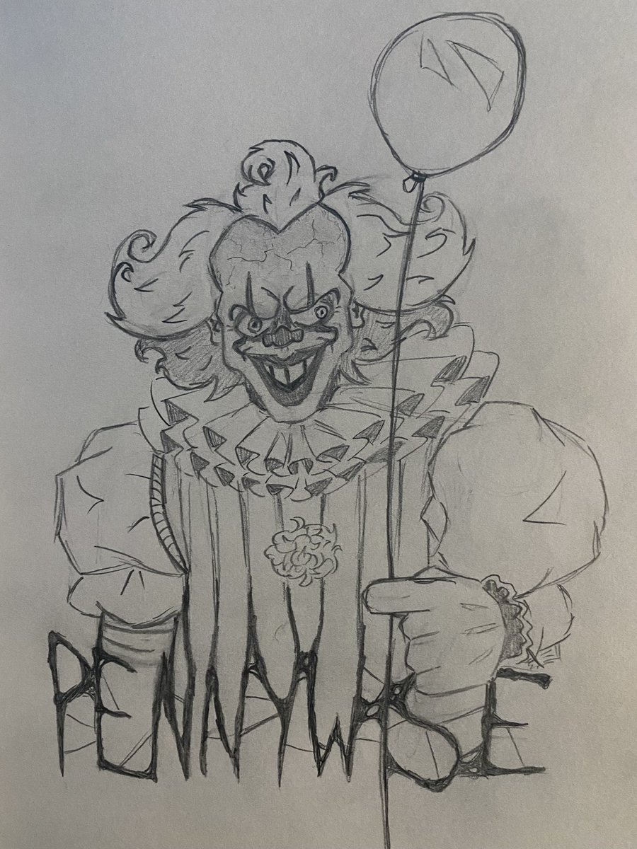 wavechairke's tweet photo. Drawing a Horror villain everyday until Halloween Day 4: Pennywise https://t.co/YJMZTYaHHO