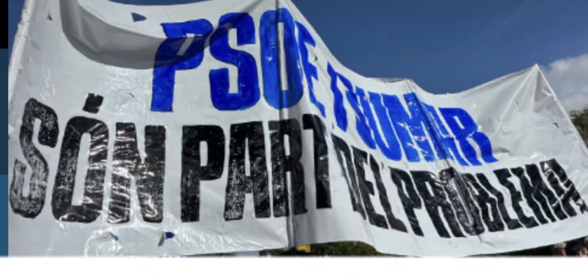 CosdCuir's tweet photo. @juanicobonico @democraciareal si no tuvieras una mutación en el par 21 sabrías que la primera pancarta que había en la manifestación era esta: “psoe sumar son part del problema” https://t.co/s73xZfj1tG