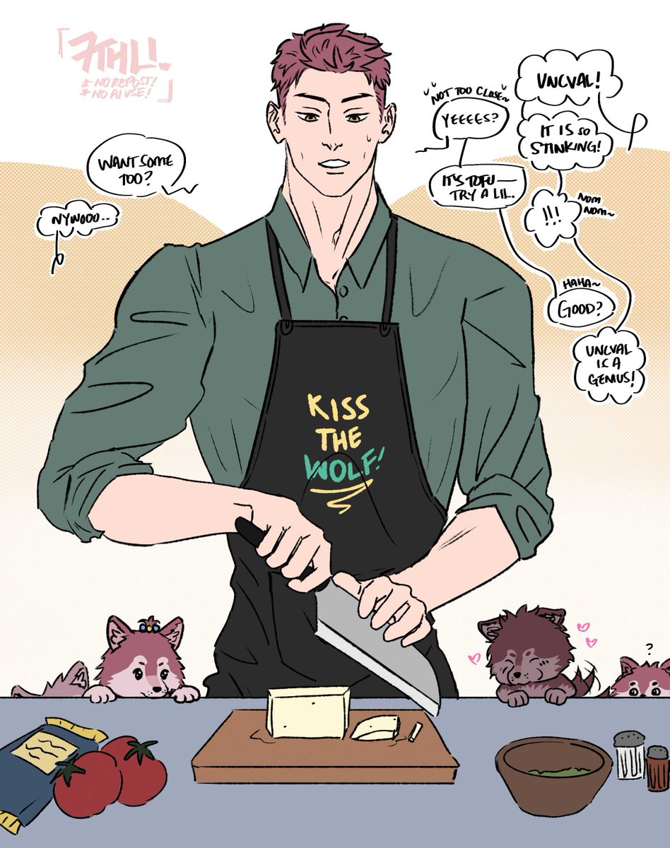7thli's tweet photo. #VALKTOBER D2&amp;3: cooking + puppy 🐶 / puppies when a task requires zero puppies:

#BringValkoBack #全世界都爱敖尹
#valko https://t.co/9wEHNhkXjL