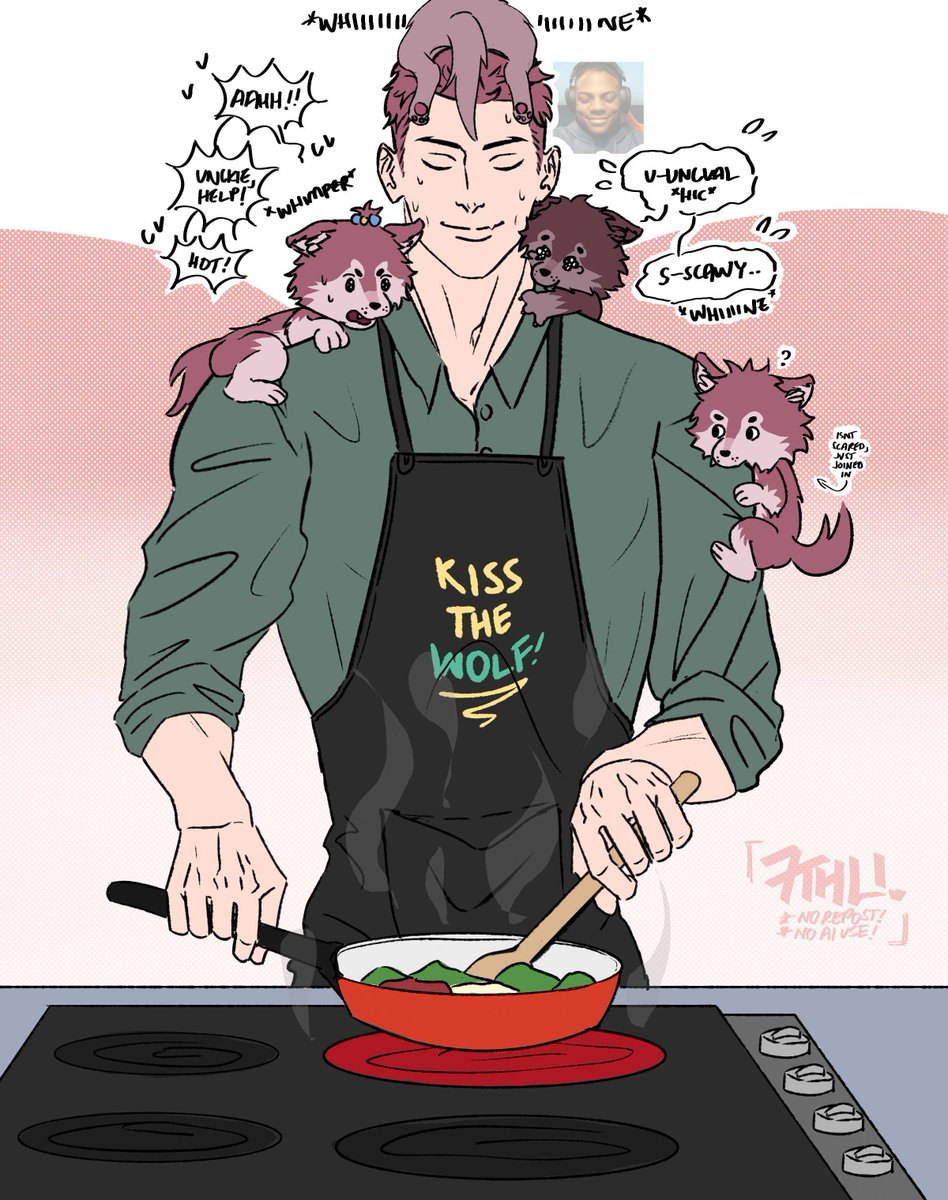 7thli's tweet photo. #VALKTOBER D2&amp;3: cooking + puppy 🐶 / puppies when a task requires zero puppies:

#BringValkoBack #全世界都爱敖尹
#valko https://t.co/9wEHNhkXjL