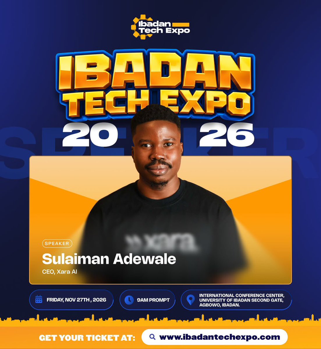 Ogxnlabi's tweet photo. Ibadan isn't waiting for the future. We're building it. 🚀

Ibadan Tech Expo is here: founders, builders, investors and the next generation of tech talent, all in one room.

Get your tickets at https://t.co/cQNsJsK4Y0 

 https://t.co/lyGYgZ96Pn https://t.co/19XpeYAW6p