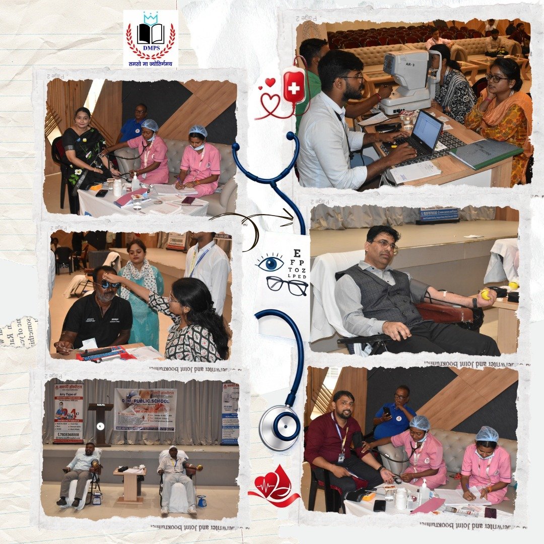 Dmps_official's tweet photo. D.M. Public School organized a Blood Donation, Eye Check-up &amp; Health Check-up Camp at the school campus with the support of Asarfi Blood Center.

 #HealthCamp #BloodDonation #EyeCheckup #HealthCheckup #AsarfiBloodCenter #SchoolActivities #HealthyCommunity #Dhanbad #Putki https://t.co/hIwHfw7Edf
