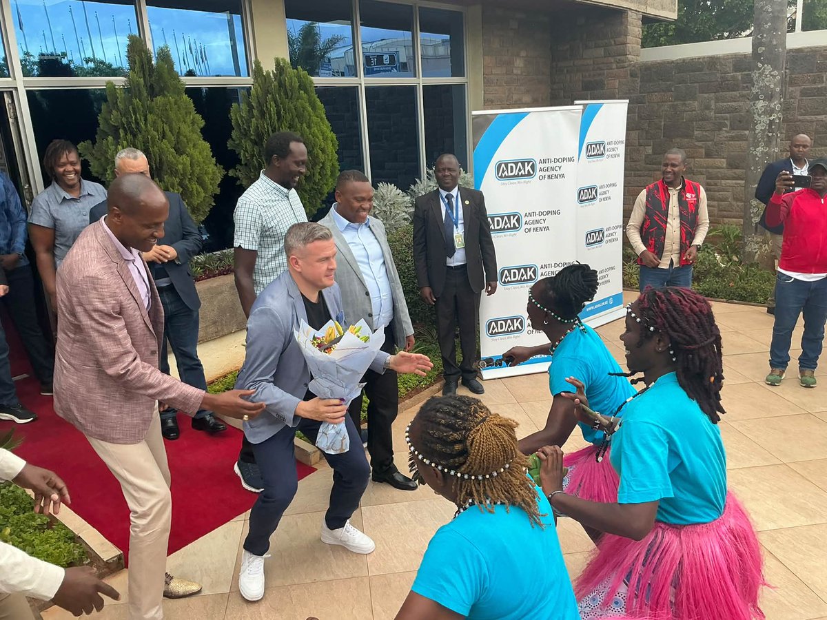 Waziri_Mvurya's tweet photo. Welcome to Kenya, Mr. Witold Bańka, President of the World Anti-Doping Agency (WADA) &amp; Director WADA Africa Office Rodney Swigelaar. https://t.co/Sz480iEG7v