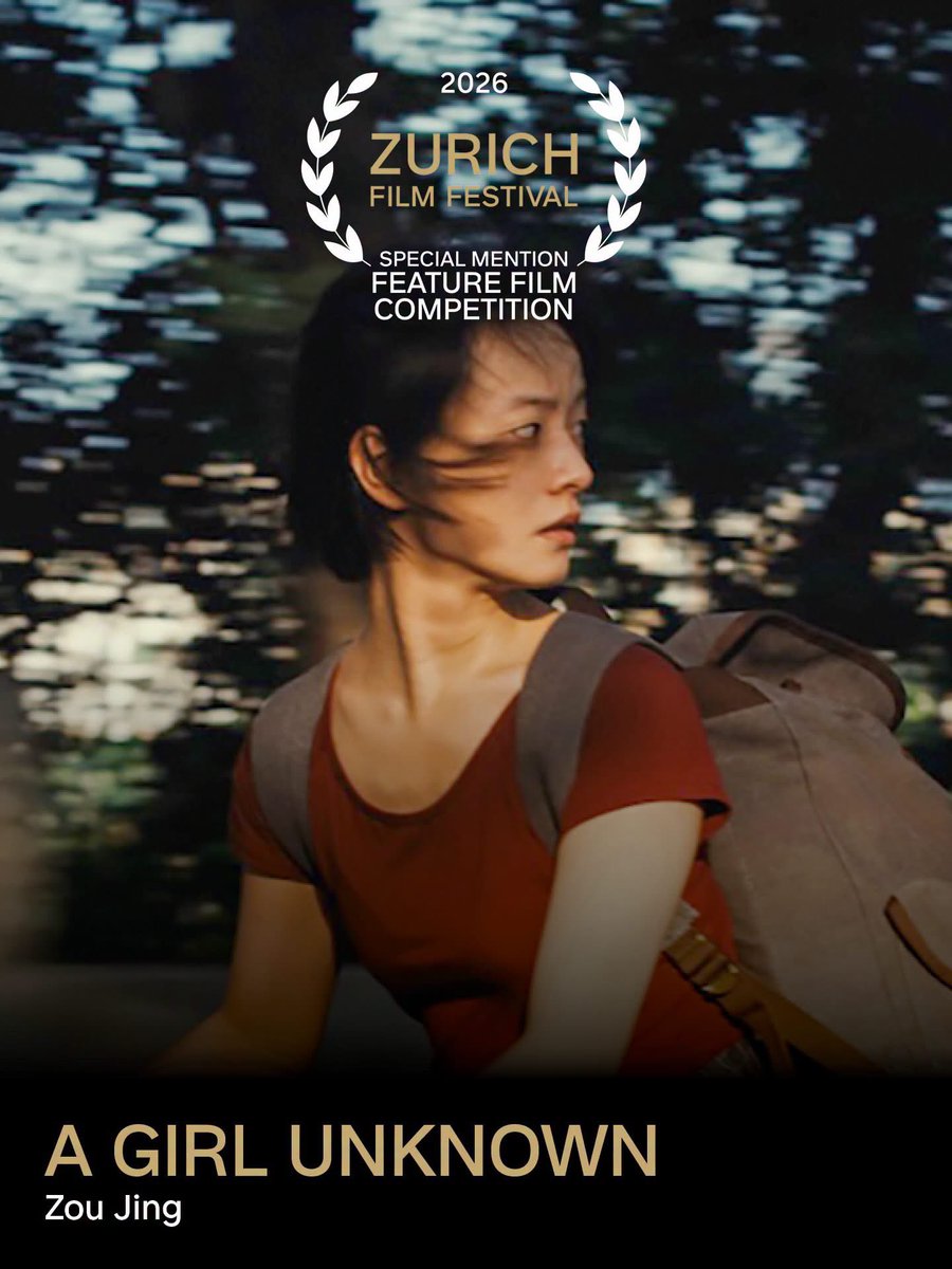 Rcoolmovies's tweet photo. Winning the Zurich Film Festival’s
Special Mention in the Feature Film Competition
A Girl Unknown (film) directed by Zou Jing
@zurichfilmfest #ZFF2026
#ZurichFilms #ZurichFilmFestival
#AGirlUnknown #ZouJing #FilmAwards https://t.co/1m7vAoI3mN
