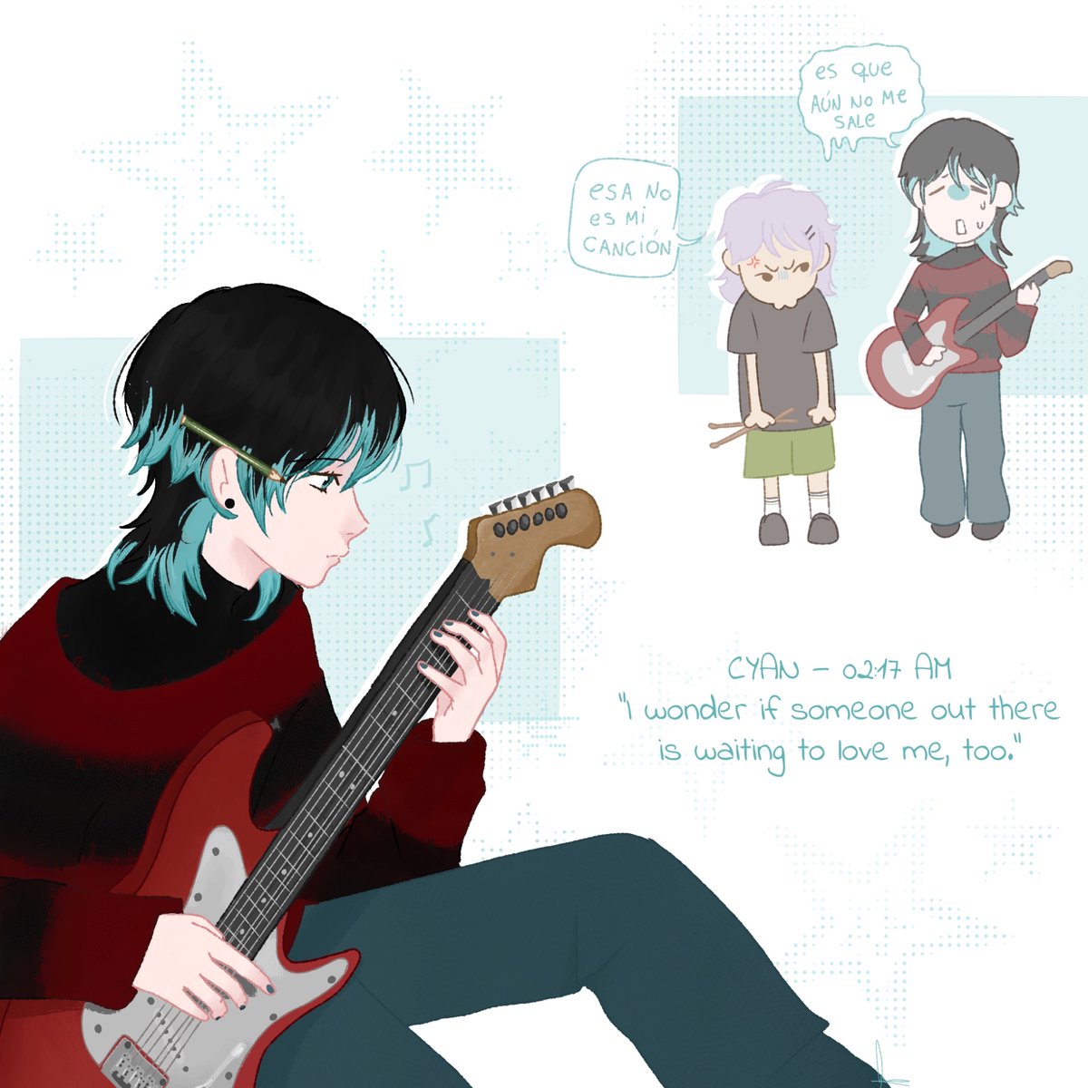 FroggieHoney's tweet photo. No saben cuánto amo a estos oc's(⁠ ⁠≧⁠Д⁠≦⁠)
Best banda ever, necesito gente para contarles el Lore, acá un dibujito de Cyan con su bestie Noona 

Creo que la mejor parte es que toquen en un bar y les paguen con sanguchitos de miga
#ocs #digitalartㅤ #digitalartists https://t.co/HqJRNGqunD
