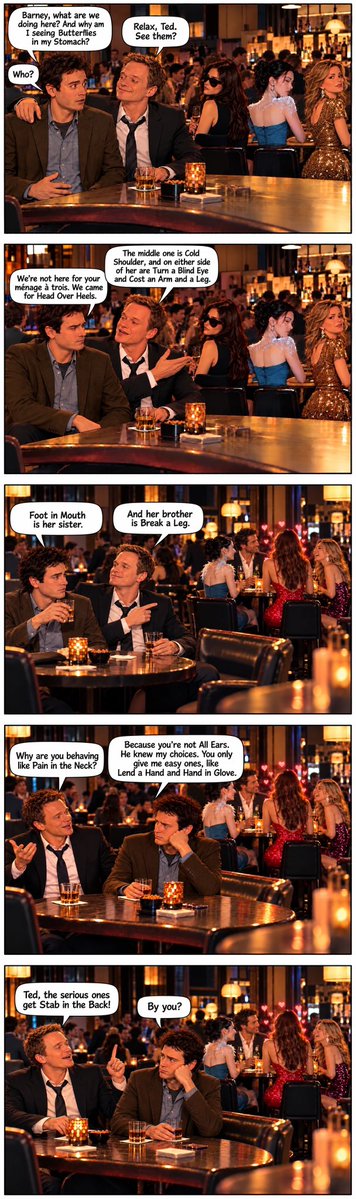 sattaiyer's tweet photo. #BodyLanguage

#HowIMetYourMother #HIMYM #BarneyStinson #TedMosby #Idioms #WordPlay #ComicStrip #Wingman #LegenDary https://t.co/3KRcCB7DYr