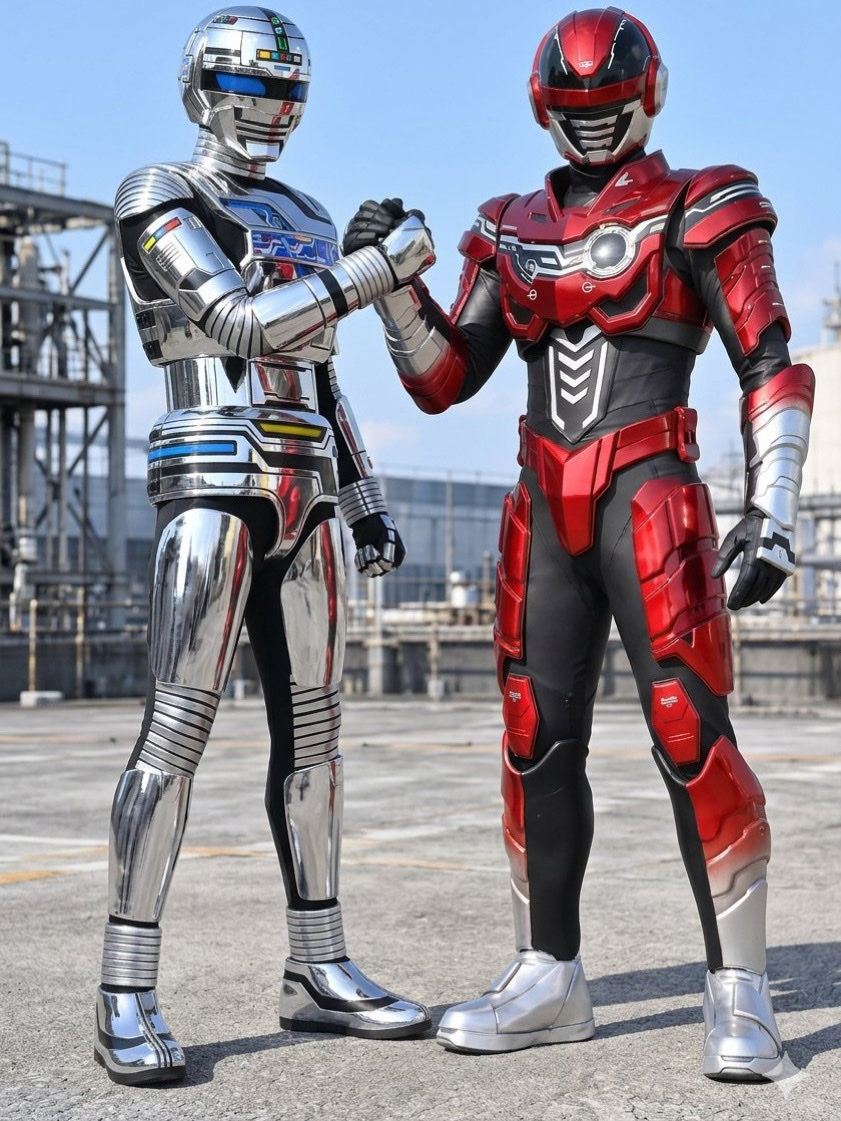 ANCQchHIb0LeBoY's tweet photo. 東映さんお願いします！
この大好きなギャバン2人を共演させてください。
何ならスペーススクワッドR.E.Dなんて映画を作るのはどうでしょうか？ https://t.co/Cj5kOkrLmI