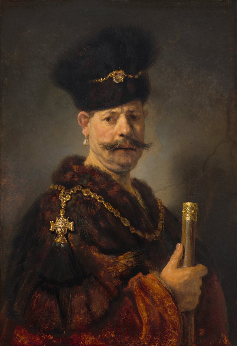 RASkibinski's tweet photo. @17thCenturyLady „A Polish nobleman” by Rembrandt, 1637 @ngadc. Identified as Andrzej Rey. He was in London in 1637 to explain to Charles I why Władysław IV broke off the engagement with Elizabeth of the Palatinate, but no ambassage or message from the king of Poland was received.
#StuartSaturday https://t.co/2Jx7th5JK2