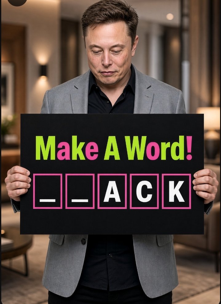 awan_12349110's tweet photo. Word Challenge! _ _ A C K — Can you complete the 5-letter word? 🔥

      $2,800 prize — Go! 🚀 https://t.co/HTRmZvTMUJ