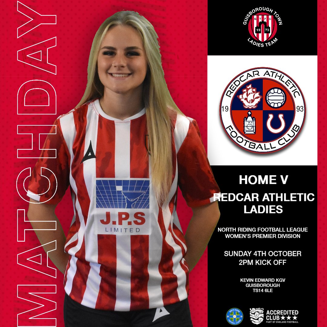 guistownfc's tweet photo. 𝗟𝗔𝗗𝗜𝗘𝗦 𝗠𝗔𝗧𝗖𝗛𝗗𝗔𝗬: 𝗥𝗘𝗗𝗖𝗔𝗥 𝗔𝗧𝗛𝗟𝗘𝗧𝗜𝗖 (𝗛)

The Ladies host @redcarathleticf Ladies at the Kevin Edward KGV this afternoon.

🍻 Bar open from 1PM
🕑 2PM kick off https://t.co/KbgcKr1P3V