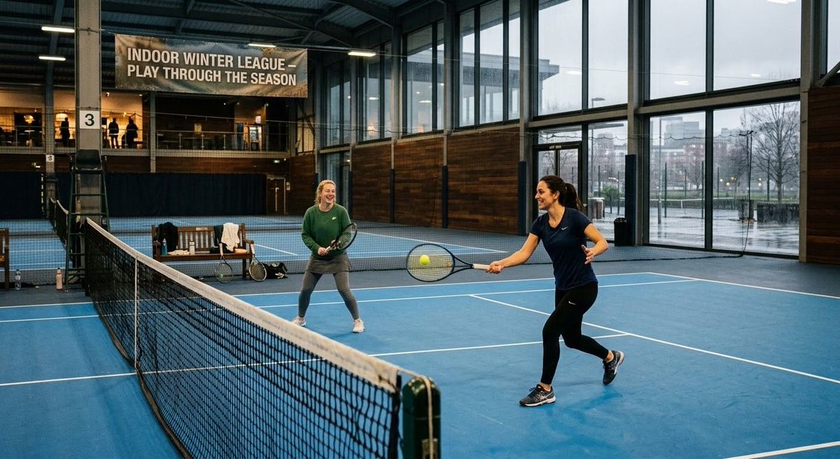 tennispartnerco's tweet photo. Your outdoor season is ending. Your tennis doesn't have to.

Find a community near you that plays through the winter. Tap Communities.

👉 https://t.co/w0cVpcbgia https://t.co/QPHafINc8l
