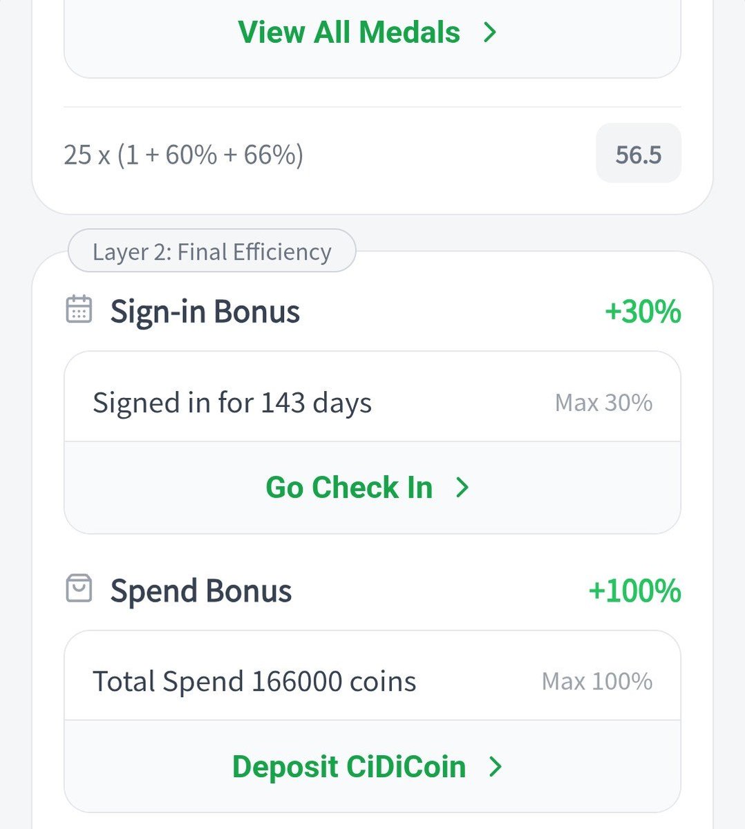 muradifsx's tweet photo. 143 days of non-stop consistency in the @CiDiGames ecosystem! ⚡️🎮  

​Building, testing, and being part of something bigger from the ground up feels incredible. The daily grind is real:

🔹 143-Day Sign-in Streak (+30% Max Sign-in Bonus) 📅

🔹 166,000 CiDiCoins spent (+100% Max Spend Bonus) 💰

🔹 Reached 20.1K+ CiDiScore & 2.3K+ CiDiCoin balance 📈

🔹 Medals unlocked across the board: Patron Lv. 10, Reviewer Lv. 5, Explorer Lv. 5, Collector Lv. 4 🏅

🔹 All Trade Orders cleared for today! ✅  

​Layer 2 efficiency formula is compounding nicely, but looking at the bigger picture: what are your expectations for the long-term ROI and ecosystem utility as development advances?  

​How are you scaling your setup and maximizing returns in the current phase? Let’s discuss! 👇

​#PiNetwork #PiEcosystem #CiDiGames #Web3Gaming #CryptoGaming #PiApps #PassiveIncome #GameFi