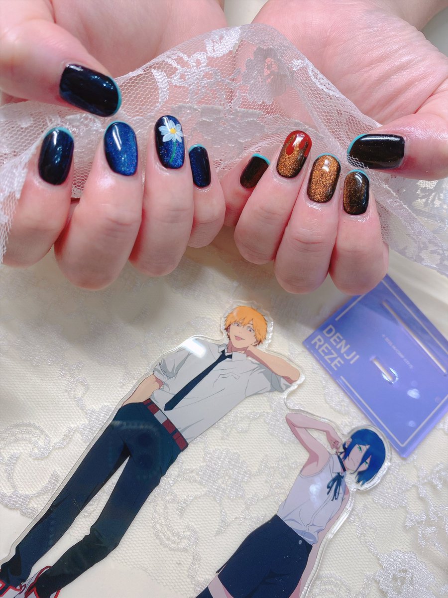 tsuki_723's tweet photo. 昨日デンレゼネイルやってきてもらった〜！ https://t.co/aJDR1yMnDG