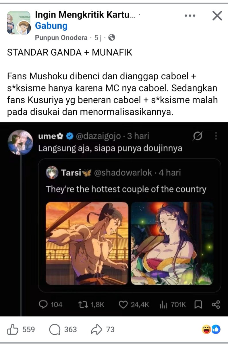 vrn_2206's tweet photo. Buka FB langsung lewat enih wkwkwkkw 😂 kebiasaan fans Mokuten https://t.co/riNhOzsyif