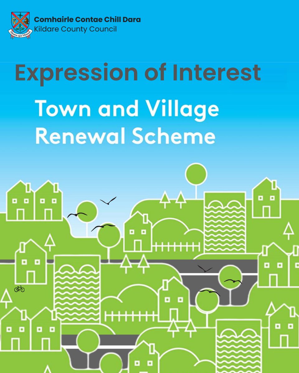 KildareCoCo's tweet photo. We are accepting expression of interest forms for the Town &amp; Village Renewal Scheme

Full details and Expression of Interest forms are available at https://t.co/3kqxMBnWXo

Send completed forms to capdeliverysppr@kildarecoco.ie by 30th October, 2026

#Kildare #YourCouncil https://t.co/bnOf6ij6pt