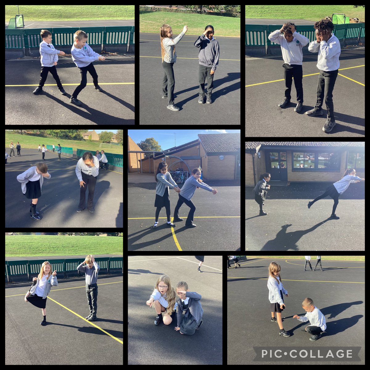 BriarHillSch's tweet photo. @BriarHillSch @Talk4Writing #year4 To deepen our understanding of our #modeltext #SandyCove we #Freezeframed different #scenes of the text, ready for our #diaryentries 
Mrs P
#Brairhillbuzz #outdoorlearning #Briarhillbrilliance https://t.co/oMS3pJcxu2