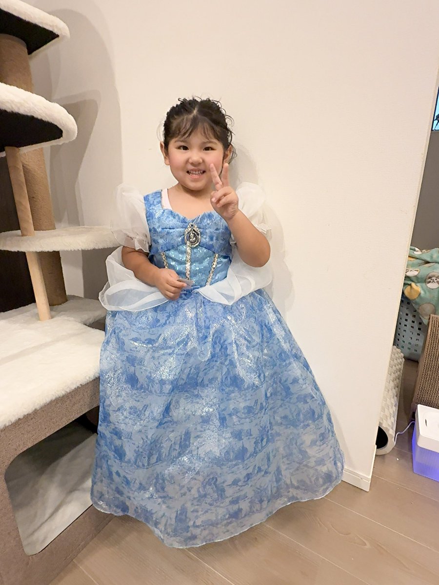 nachipan_mfddr's tweet photo. Disneyストアへ行ったらプリンセスドレスのコーナーで散々おねだりされ、あまりにしつこく「パパお願い、パパ買って」とせがまれた結果、甘々なパパはシンデレラのドレスを買いました😂 https://t.co/v6HZre6lE6