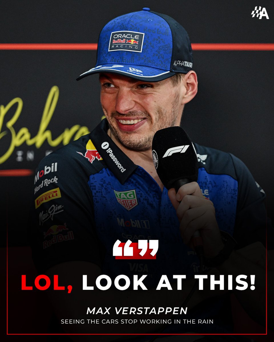autosport's tweet photo. Max watching all the cars break down in the rain... https://t.co/3PmEYyXsK1