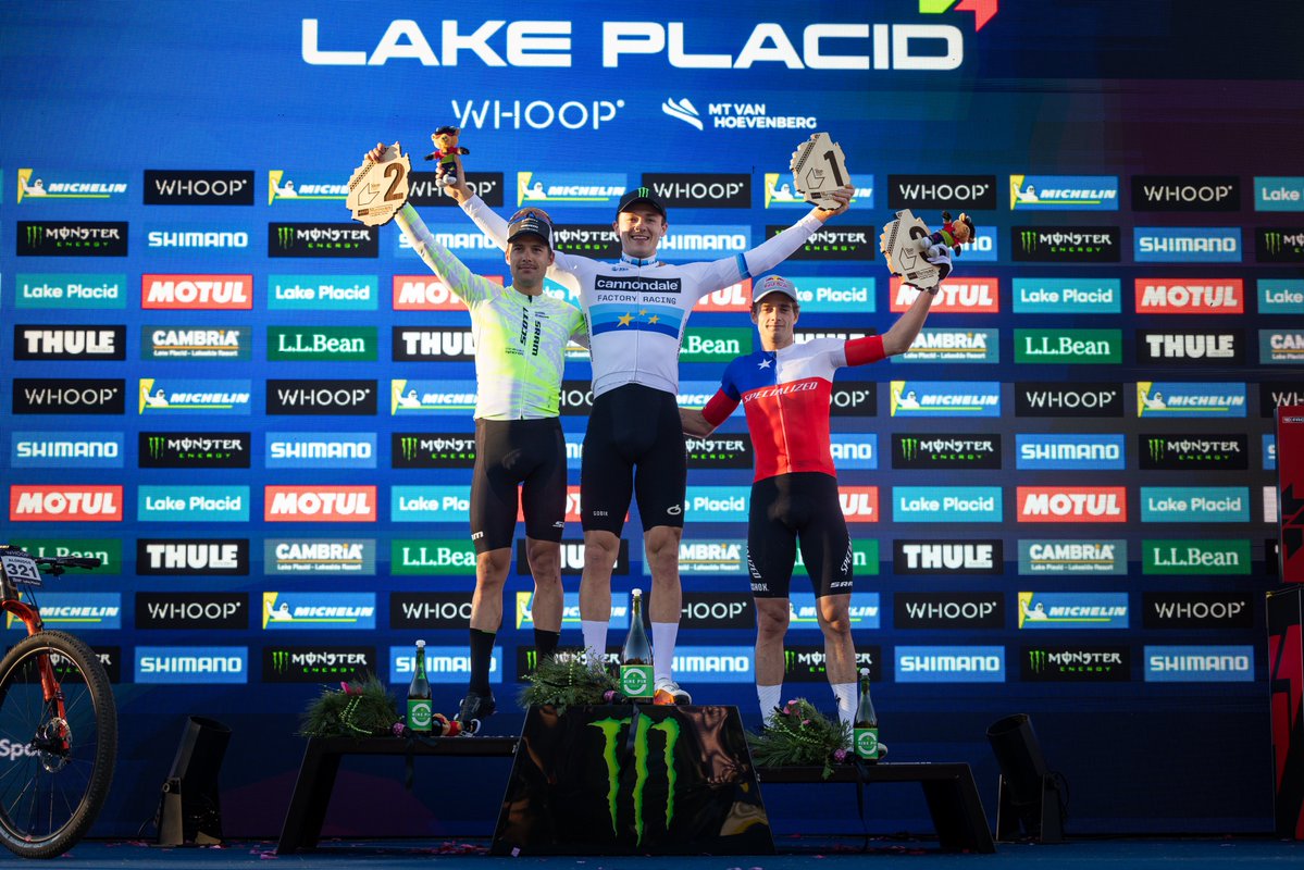 UCI_MTB's tweet photo. Men Elite XCO Podium in Lake Placid 🇺🇸

1️⃣ 🇬🇧 Charlie Aldridge 
2️⃣ 🇨🇭 Filippo Colombo 
3️⃣ 🇨🇱 Martin Vidaurre Kossmann

#MTBWorldCup https://t.co/9Xgv34MPKt