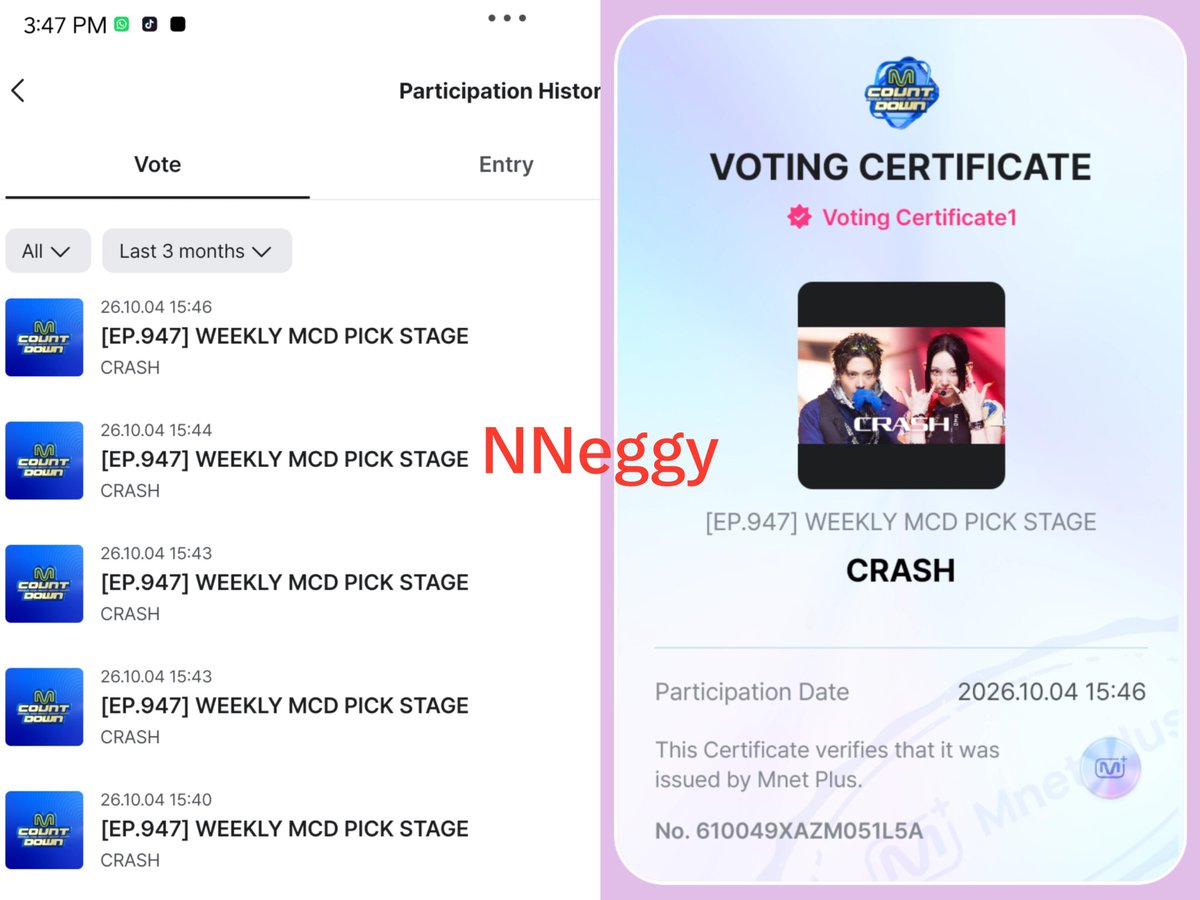 NNeggy_ADPprjct's tweet photo. done with my 2 devices for PRE-VOTE and WEEKLY MCD PICK STAGE.

if you haven't, go vote NOW on MNET PLUS app!! 5votes per day for 1 device!
Don't forget to watch their stage performance as well.
#ALLDAYPROJECT #CRASH https://t.co/Zfhn7Q4AuN