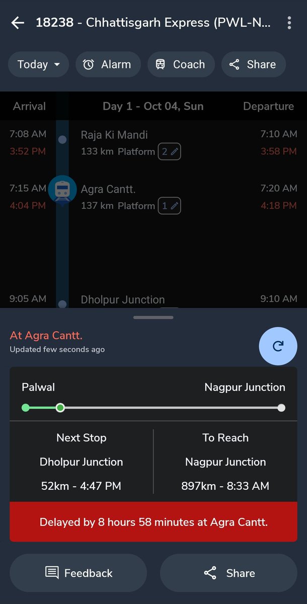 Prashantgaur78's tweet photo. Train no 18238 Chattisgarh express worst experience delayed 10 hours @AshwiniVaishnaw what a development of @RailMinIndia sabash reel mantri aiss ki taraki kraoge ap train 10 10 hours late hori h apko koi tension nhi hai kiraya Pura le rhe ho ap @RailwaySeva 👎😂😂 @DRM_Agra https://t.co/XsXAnJXr6G